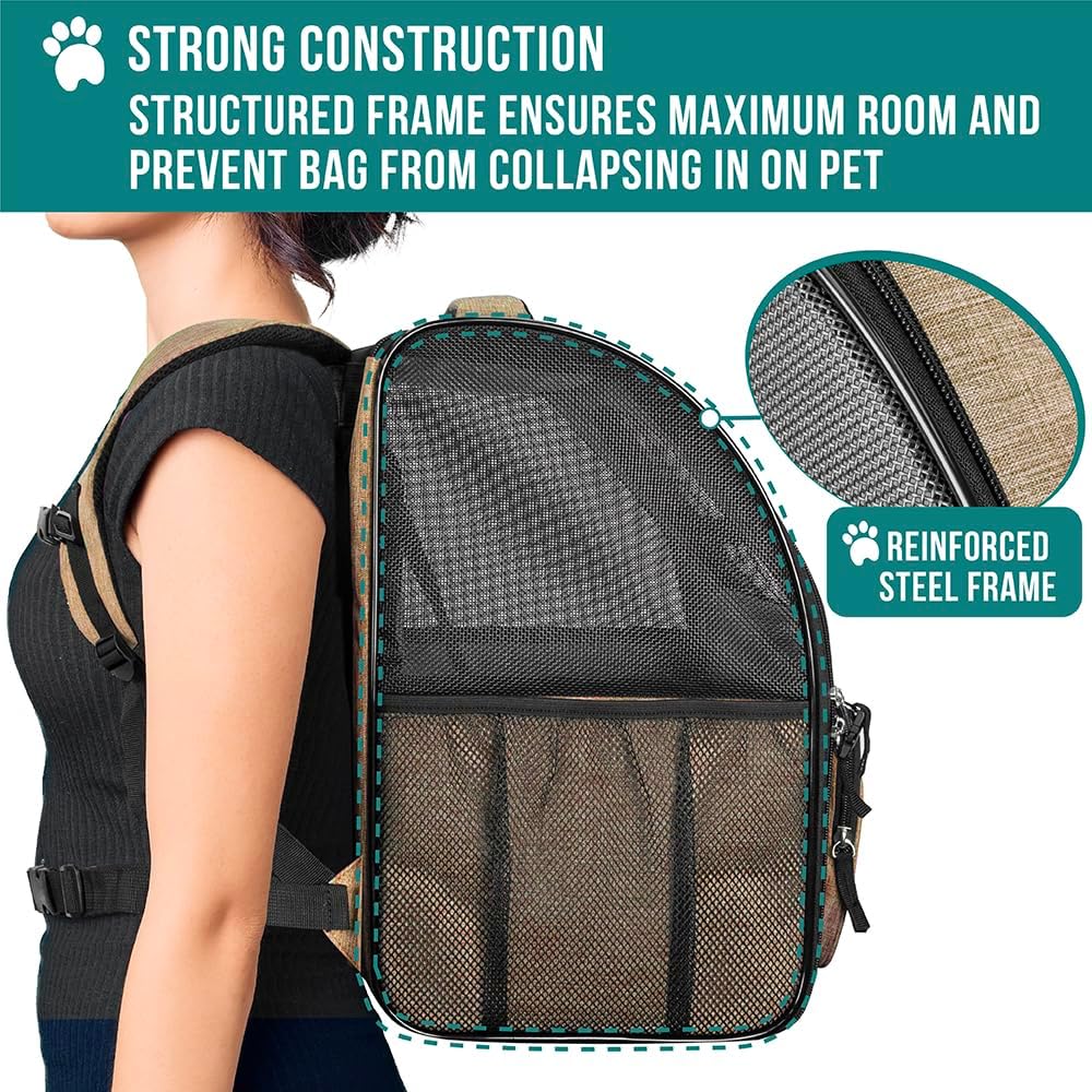 PetAmi Dog Backpack Carrier for Small Large Cat, Pet, Puppy, Ventilated Pet Hiking Backpack Travel