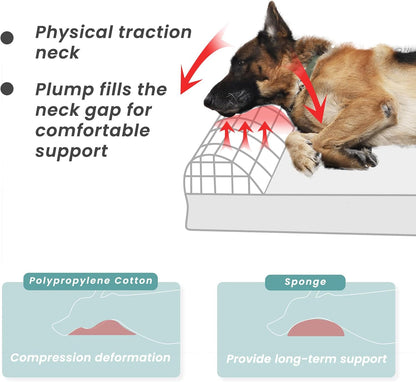 Laifug Orthopedic Memory Foam Extra Large Dog Bed with Pillow and Durable Water Proof Liner &