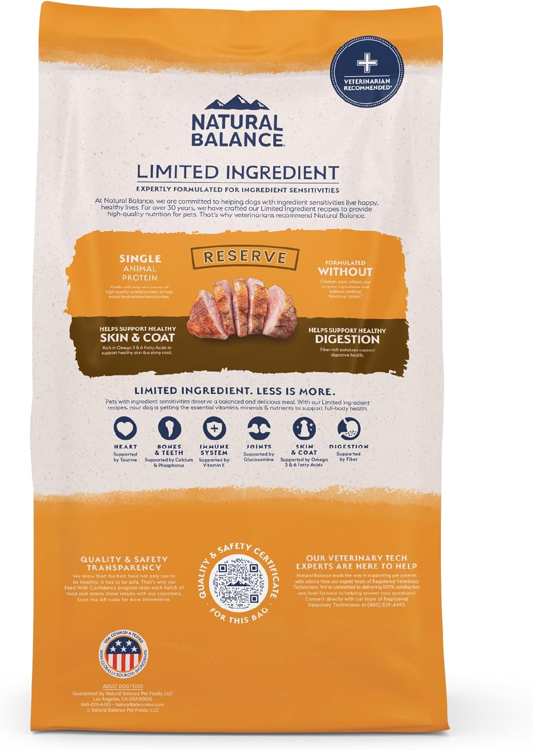 Natural Balance Limited Ingredient Adult Grain-Free Dry Dog Food, Reserve Duck & Potato Recipe, 4