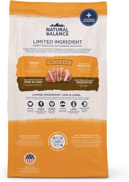 Natural Balance Limited Ingredient Adult Grain-Free Dry Dog Food, Reserve Duck & Potato Recipe, 4