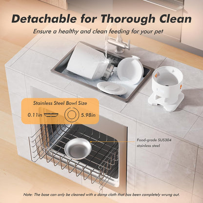 Automatic Cat Feeder - 5L Anti-Clog Cat Food Dispenser with Freshness Preservation, 1-6 Meals/Day