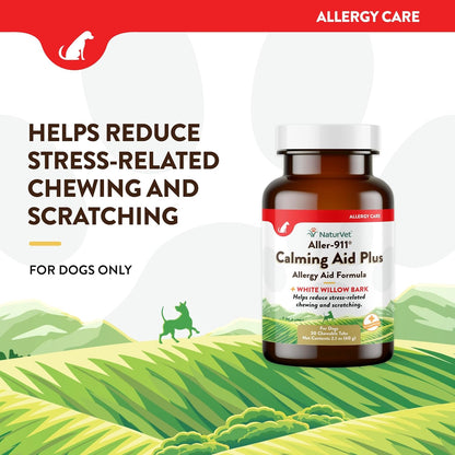 NaturVet Aller-911 Calming Aid & Allergy Aid Dog Supplement – Helps Reduce Stress, Minimize