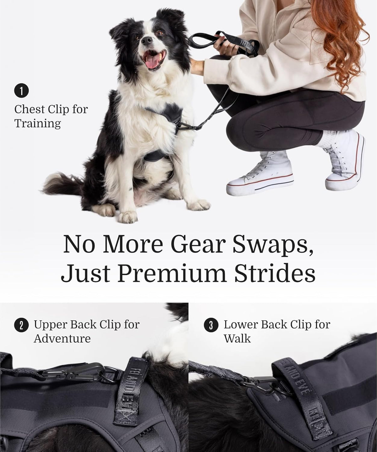 2025 New Edition, Fei & Eve MagEase Dog Harness - 3-Second Magnetic Buckles | 3-Point No-Pull