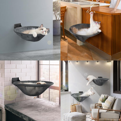Cat Hammock Wall Mounted, Foldable & Stable Cat Beds- Breathable Cat Wall Shelves for Sleeping