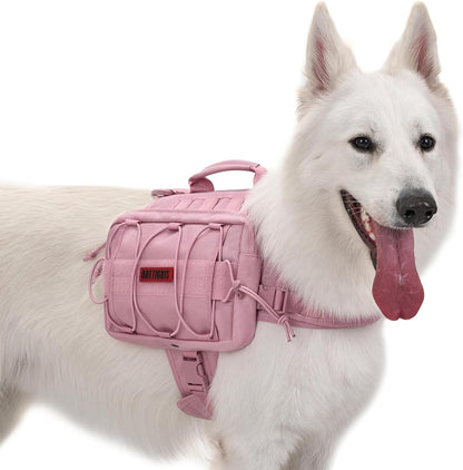 ONETIGRIS Dog Backpack for Medium & Large Dogs, Mammoth Nylon Dog Pack Tactical Backpack Harness