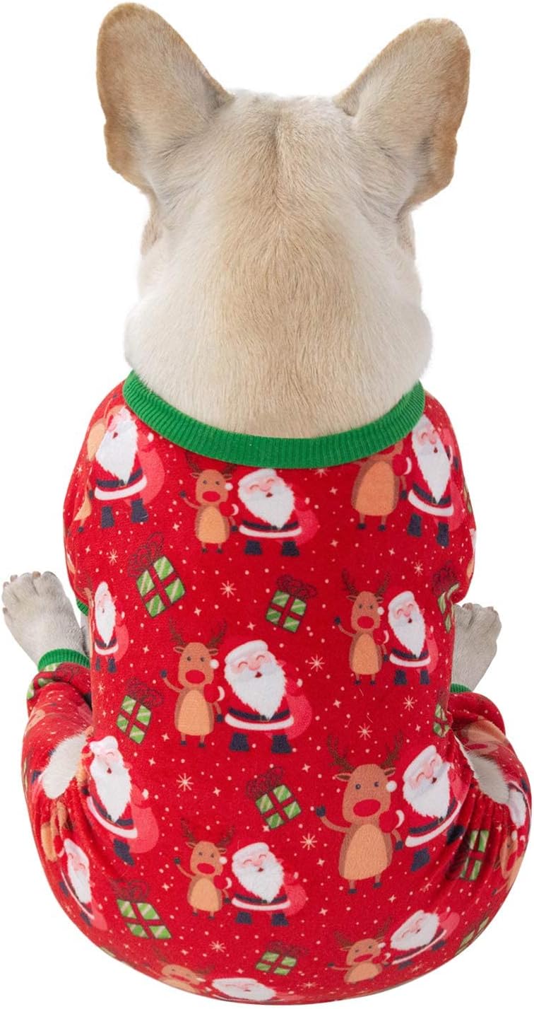 CuteBone Small Dogs Christmas Outfit Soft Puppy Onesies Pjs Dog Pajamas Pet Coat Cat Apparel Comfy