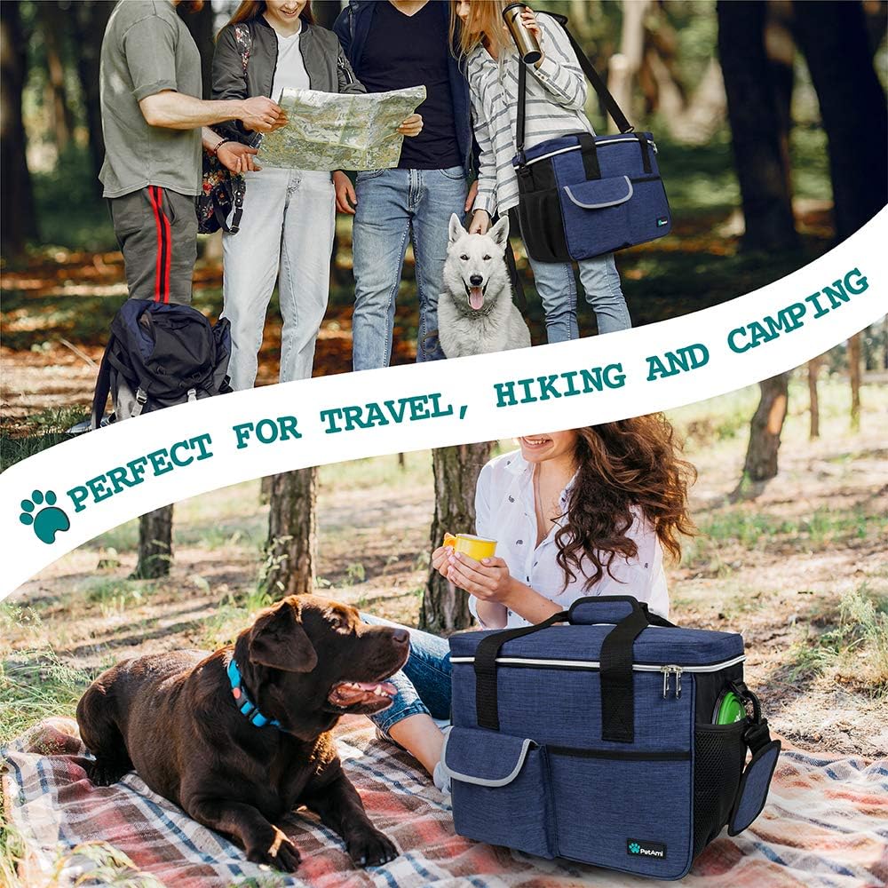 PetAmi Dog Travel Bag - Travel Pet Organizer with Food Container and Bowls, Perfect for Weekend