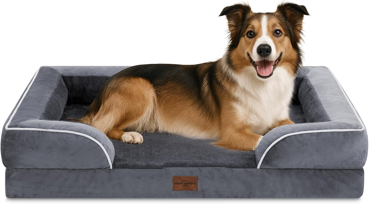 Comfort Expression Large Dog Beds Waterproof Orthopedic Foam Dog Sofa Beds Comfy Pet Bed with