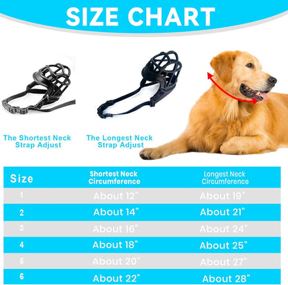 Dog Muzzle, OKKIC Basket Muzzle Anti Biting Chewing, Sturdy Lightweight Muzzle Allows Panting