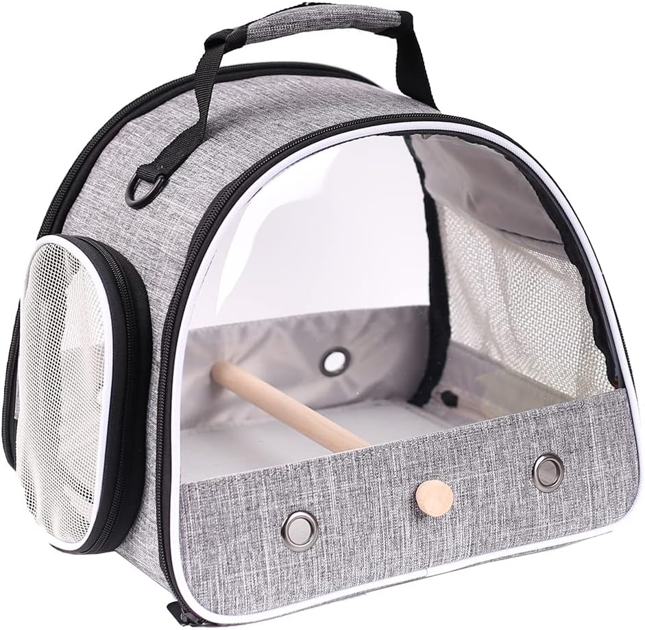 Small Bird Travel Carrier, Portable Bird Travel Cage for Parakeet, Parrot, Budgie, Guinea Pig