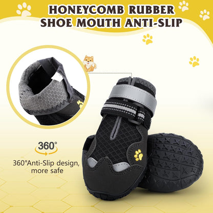 Dog Shoes for Large Medium Small Dog, Mesh Breathable Dog Shoes for Hot Pavement, Anti-Slip Dogs
