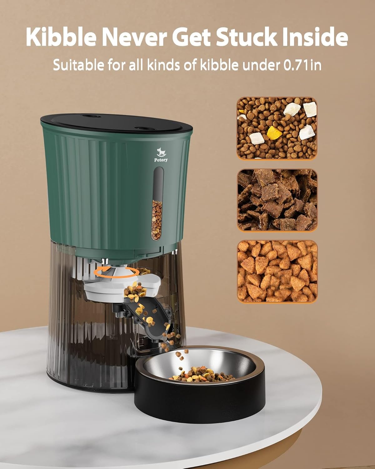 Petory Timed Automatic Cat Feeders - 4L Programable Dry Food Dispenser for Cats and Small Medium