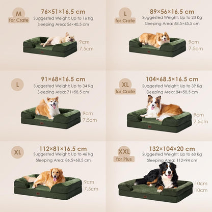 EHEYCIGA Orthopedic Dog Beds for Large Dogs, Waterproof Memory Foam Large Dog Bed with Sides