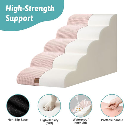 Wide Dog Stairs 19.7" Width, Pet Step for Small/Medium/Large Dog, Puppy or Cat, Pet Ramp for High