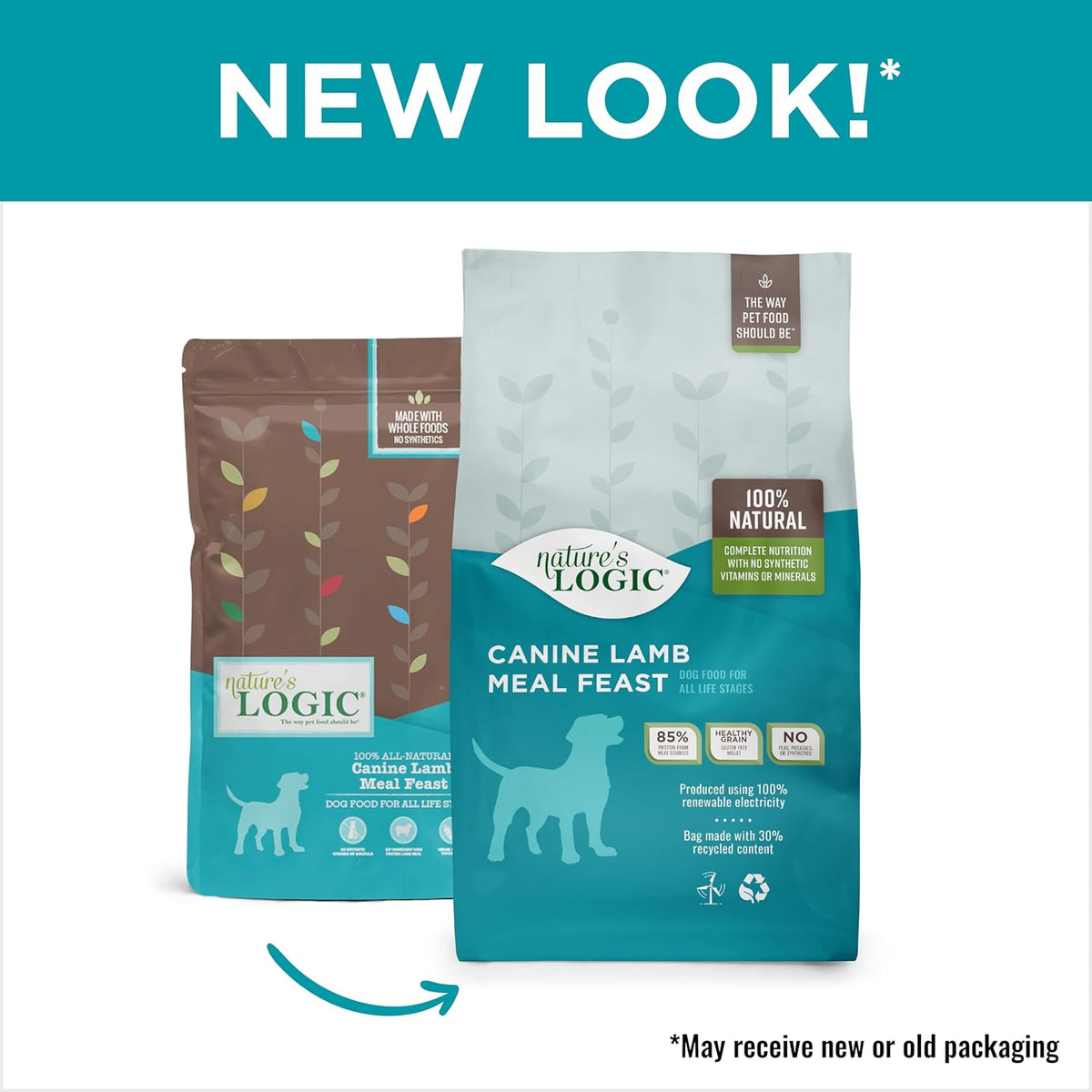 NATURE'S LOGIC Dry Dog Food - 100% Natural - No Synthetics - for All Ages, Sizes, Breeds - Free