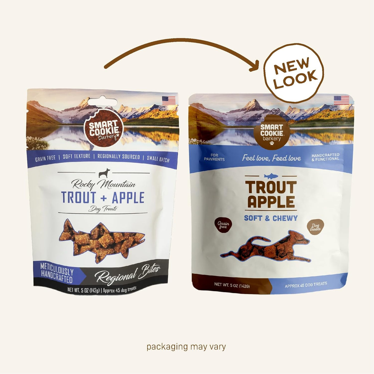 Smart Cookie All Natural Dog Treats - Trout & Apple - Training Treats for Dogs with Allergies