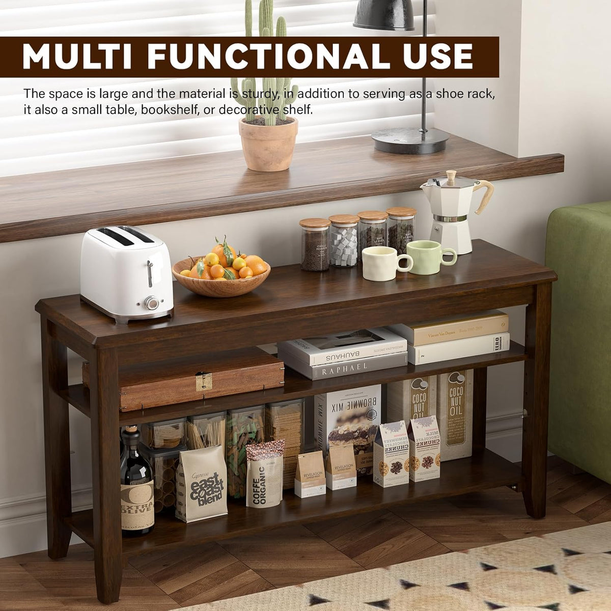 Shoe Bench Storage Rubberwood with Leather Cushion for Entryway Bench Ideal for Hallways Shoe Rack