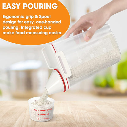 TBMax 2 Pack Rice Storage Containers 4 Lbs, Small Rice Dispenser with Measuring Cup, Cereal