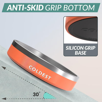 Coldest Dog Bowl - Anti Rust Metal, Non Slip, 3 Layers Insulated Stainless Steel Dog Bowls - Spill