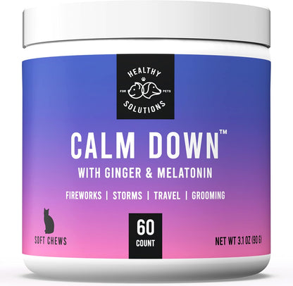 Calming Chews for Cats - Cat Calming Treats for Anxiety, Stress Relief Aid, Storms, Grooming
