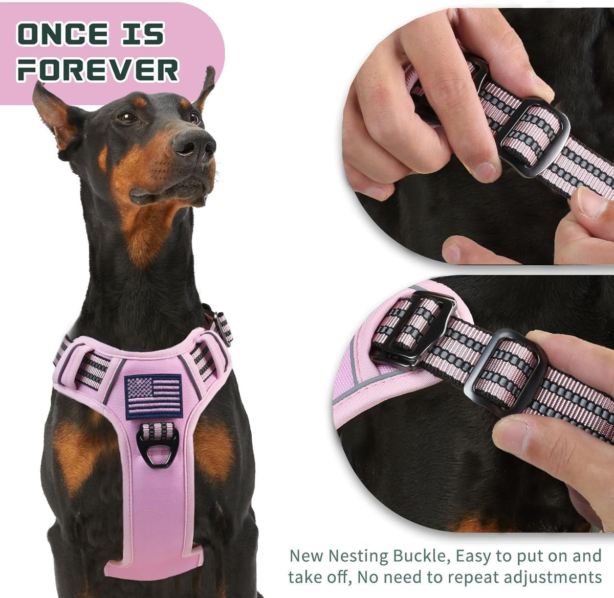 BUMBIN Tactical Dog Harness for Small Dogs No Pull, Famous TIK Tok No Pull Puppy Harness, Fit Smart