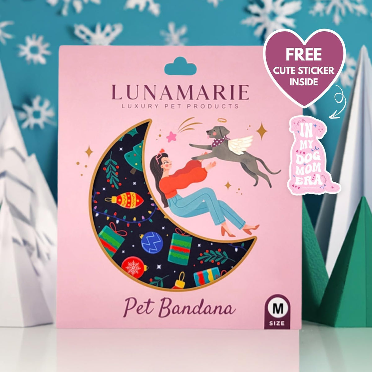 LunaMarie - Luxury Pet Birthday Bandanas -Premium & Silky Poly Fabric | 100% Handmade | Custom
