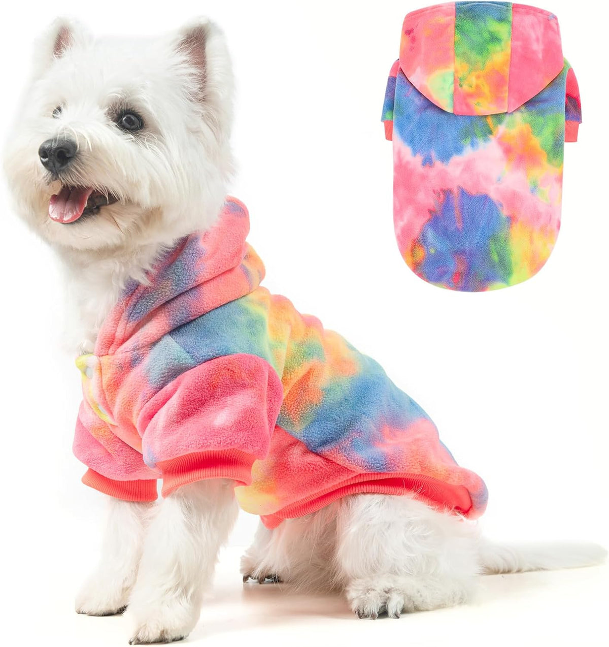 BEAUTYZOO Tie Dye Dog Hoodie Sweaters for Small Medium Size Dogs Girls Boys- Premium Quality, Ultra