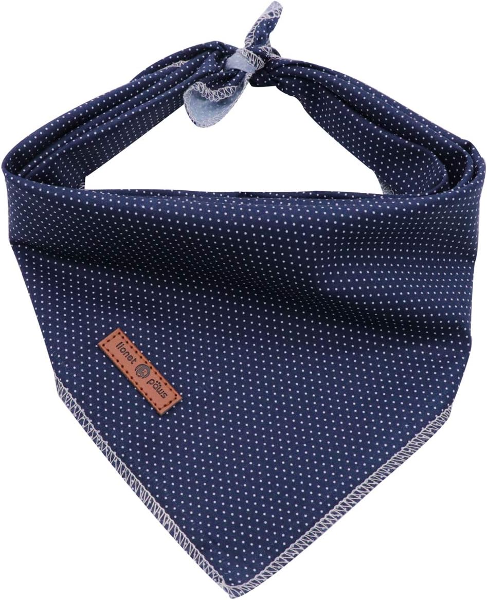 Lionet Paws Dog Bandana for Small Medium Large Dogs, Cat Kerchief Blue DOIT, Triangle Bibs Scarf