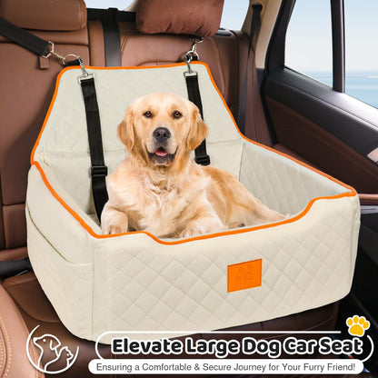 Dog Car Seat for Large/Medium Dog, Booster Seat Under 55Lbs or 2 Small Dogs, Detachable and