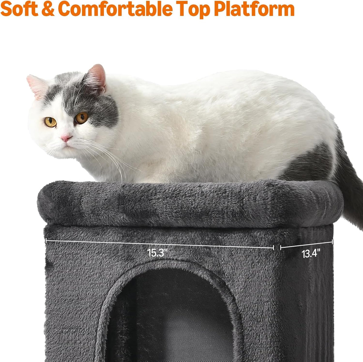 Amazon Basics 30 inch 2 Story Condo Cat Tree with Scratching Posts for Indoor Cats up to 16 lbs