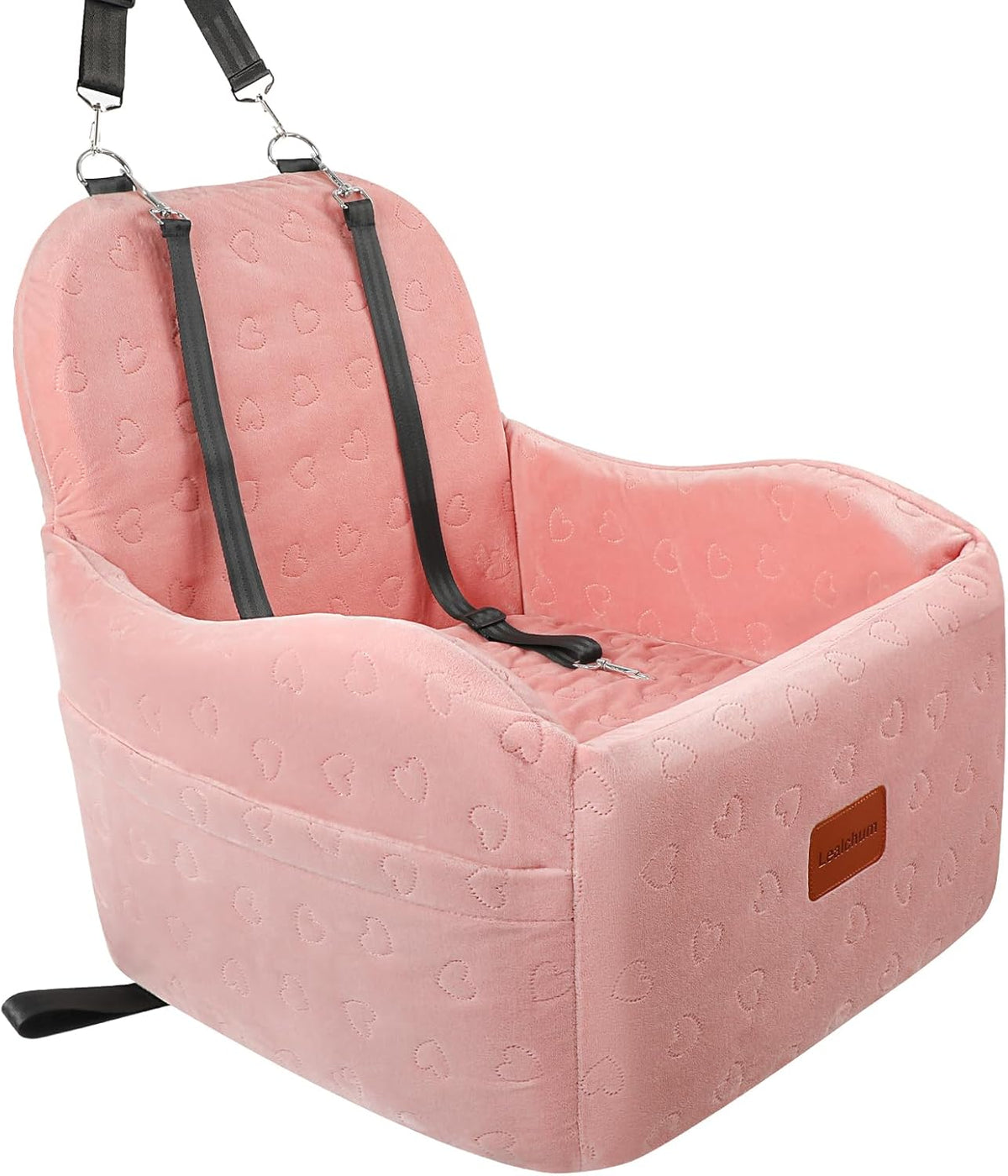 Dog Booster Car Seat for Small/Medium Dogs,Soft Puppy Portable Car Seat with Elevated Cushion,Fits