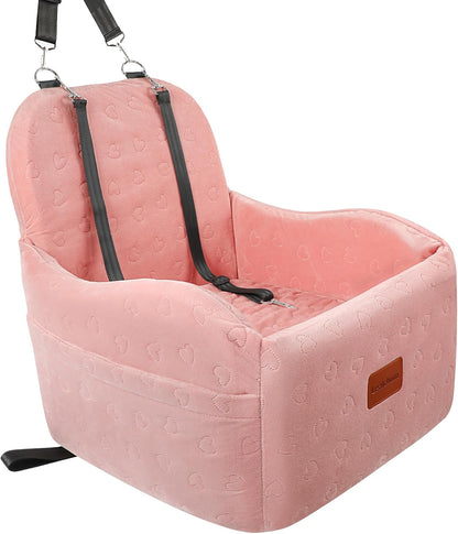 Dog Booster Car Seat for Small/Medium Dogs,Soft Puppy Portable Car Seat with Elevated Cushion,Fits