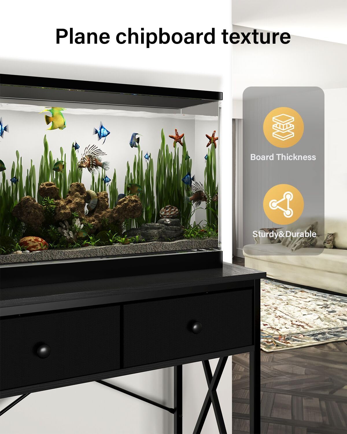 Fish Tank Stand 29 Gallon: Sturdy Aquarium Stand with Accessories Storage - Metal Fish Tank Table