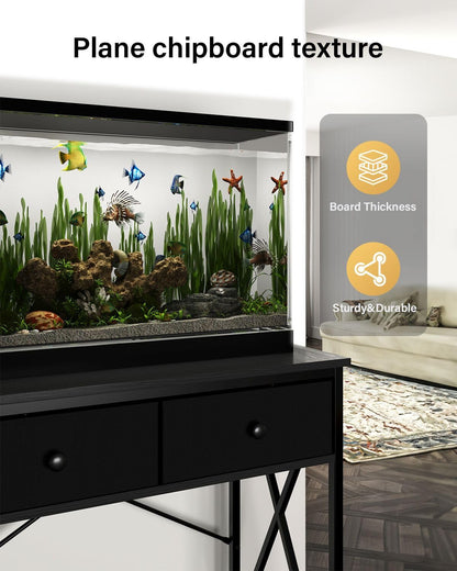 Fish Tank Stand 29 Gallon: Sturdy Aquarium Stand with Accessories Storage - Metal Fish Tank Table