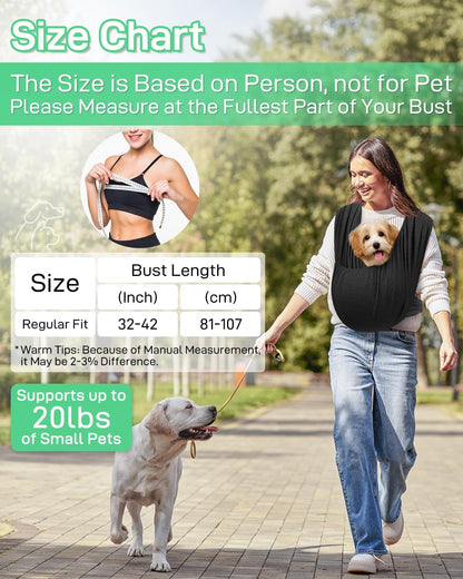 Dog Sling Swaddle Carrier Small Dog Cat Front Facing Carrier for Chest, Hands Free Puppy Carrying