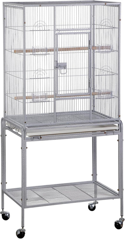 ZENY 53-Inch Bird Flight Cage, Wrought Iron Standing Large with Rolling Stand for Cockatiels Pet