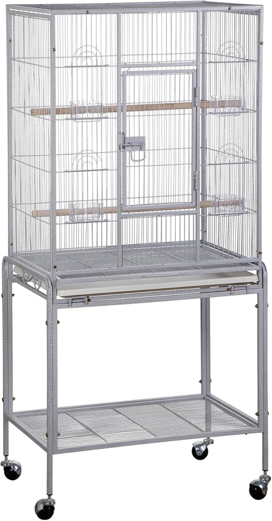 ZENY 53-Inch Bird Flight Cage, Wrought Iron Standing Large with Rolling Stand for Cockatiels Pet