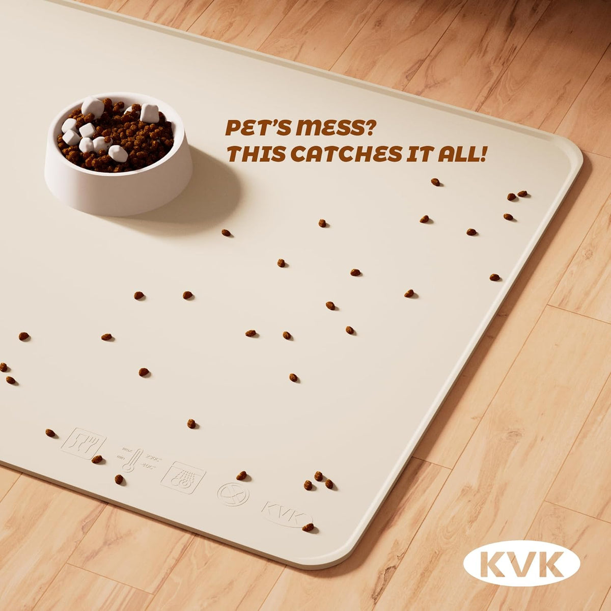 KVK Extra Extra Large Silicone Dog Food Mat 39.4×43.3in and 128oz Silicone Bag Set, Super Size