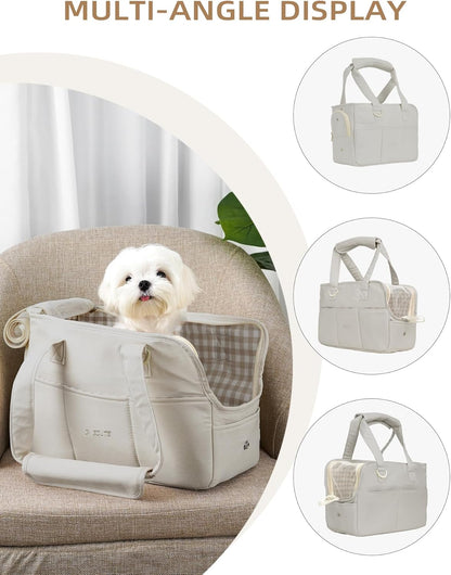 Dog Purse Carrier for Small Dogs Rabbit cat with Large Pockets, Cotton Bag, Dog Carrier Soft Sided