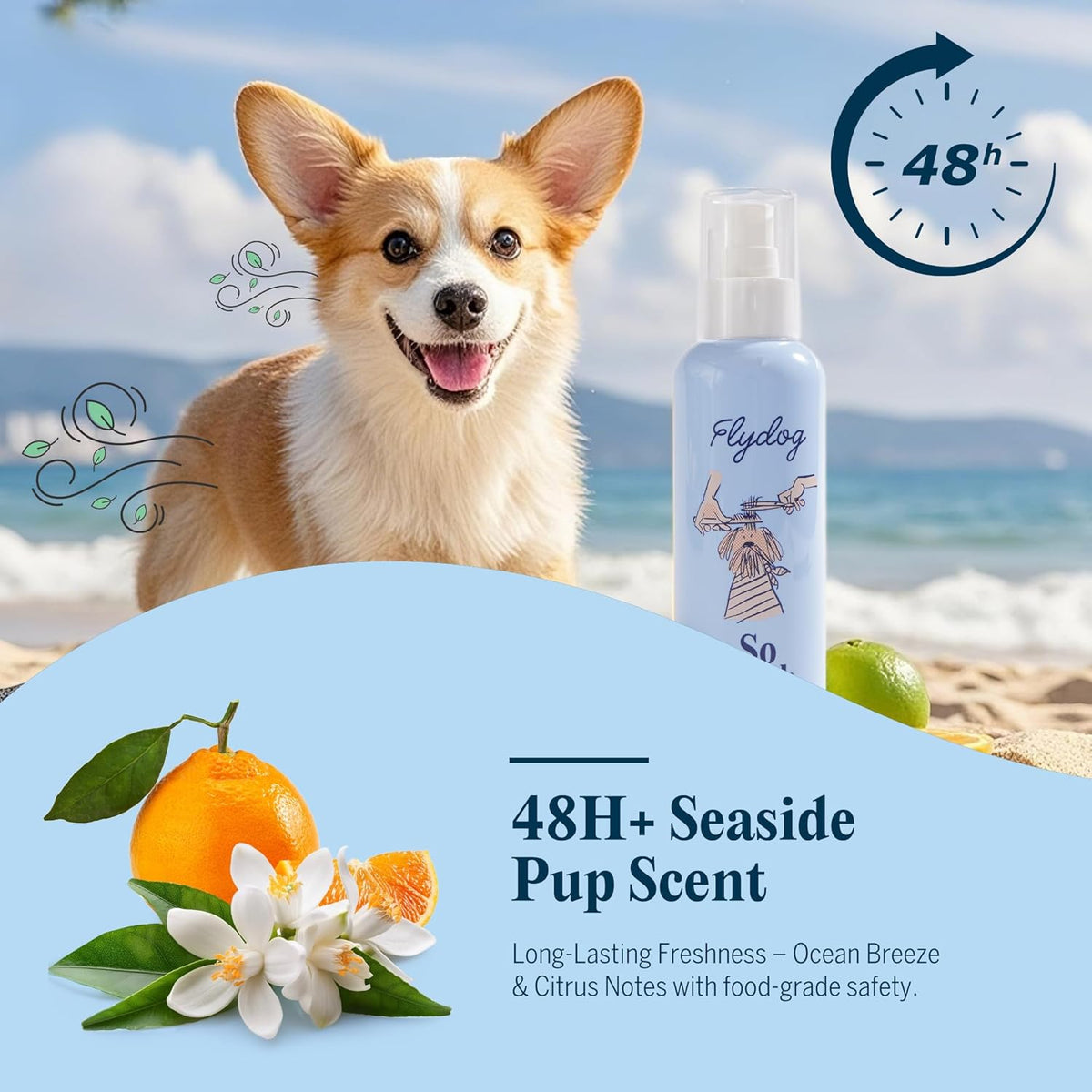 FlyDog Pet Detangler Spray for Dogs & Cats – Leave-in Hair Detangler Spray for Tangle-Free Grooming