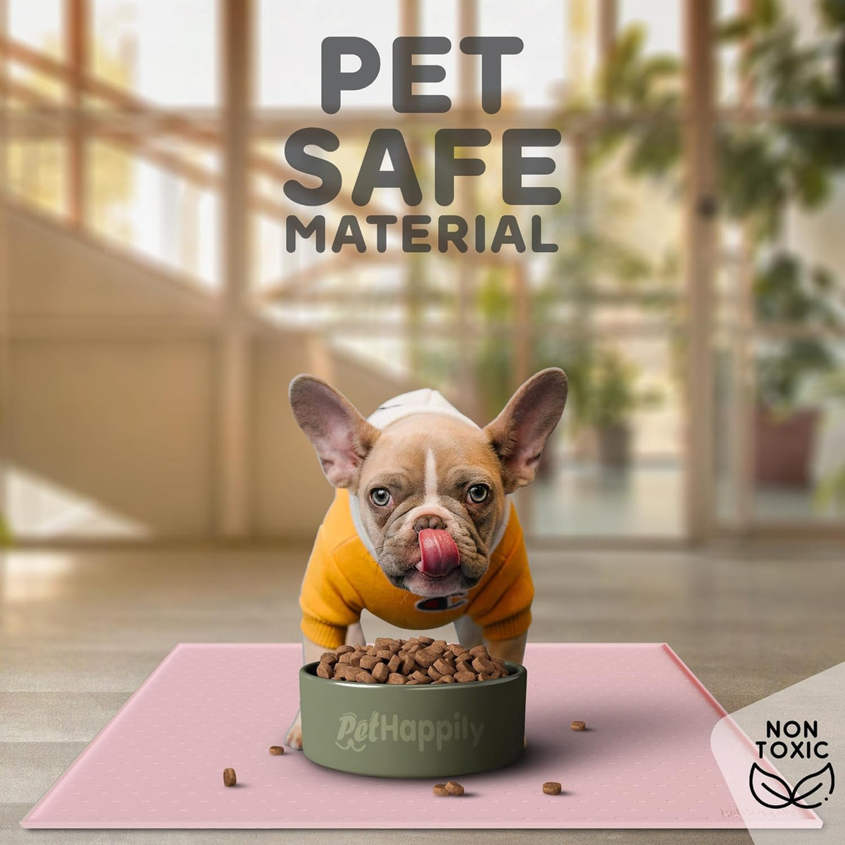 Dog Food Mat - 28x18 Raised Edges Dogs Mat for Food and Water Prevent Spill, Waterproof Cat Food