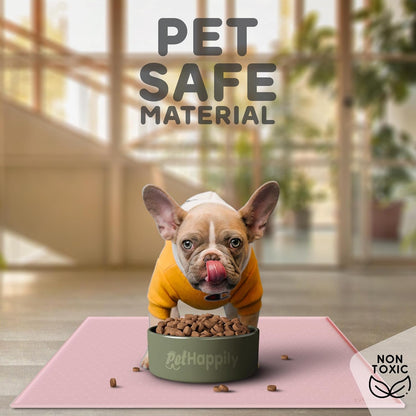 Dog Food Mat - 28x18 Raised Edges Dogs Mat for Food and Water Prevent Spill, Waterproof Cat Food