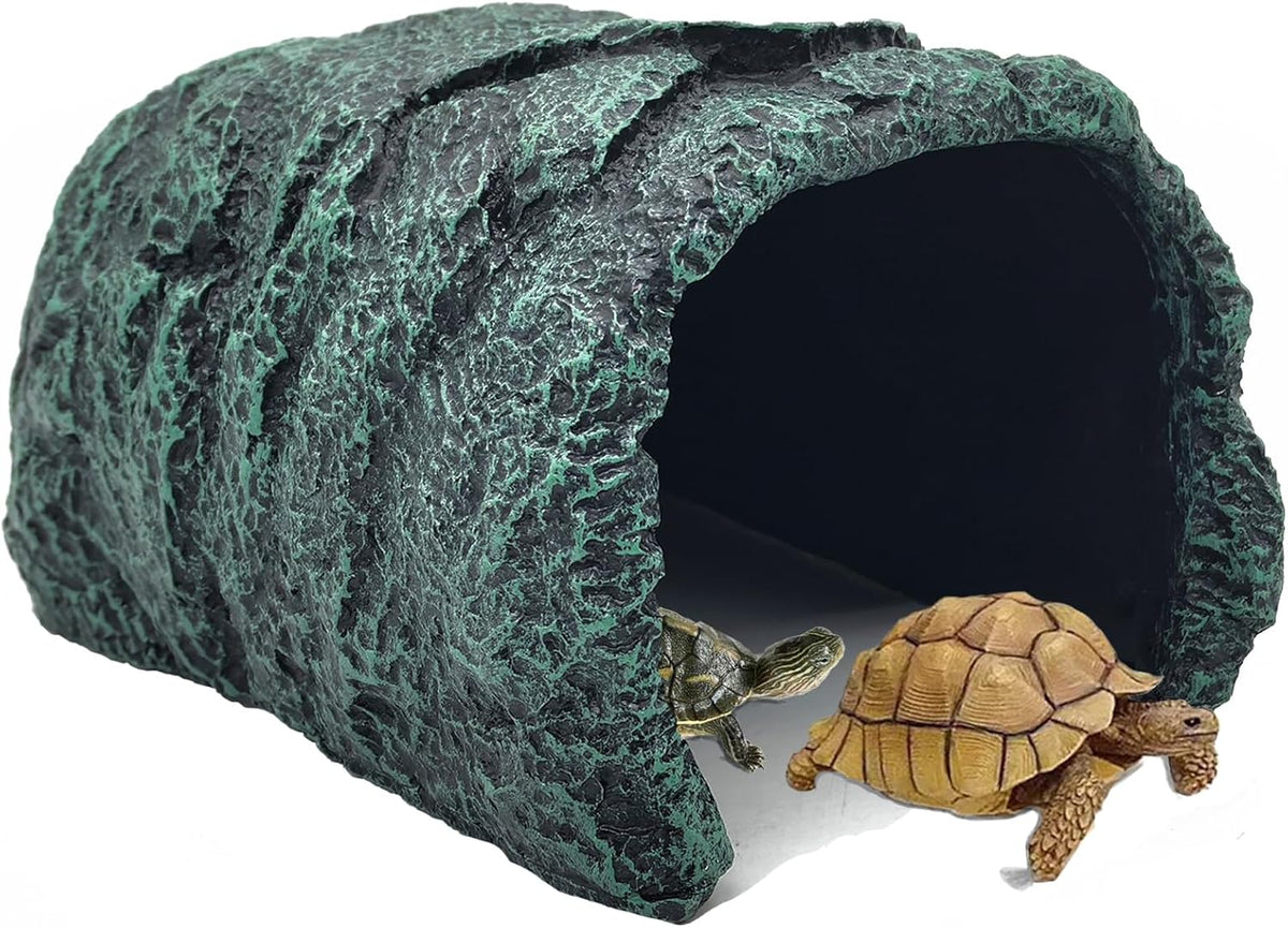 BNOSDM Large Reptile Hideout, Tortoise Hide, Bearded Dragon Hideout Cave Shelter, Resin Turtle