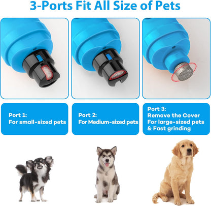 Casfuy Dog Nail Grinder with 2 LED Light - New Version 2-Speed Powerful Electric Pet Nail Trimmer