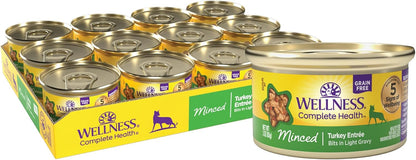 Wellness Complete Health Minced Adult Wet Cat Food, Natural, Protein-Rich, Grain Free, 3 Ounce, 24