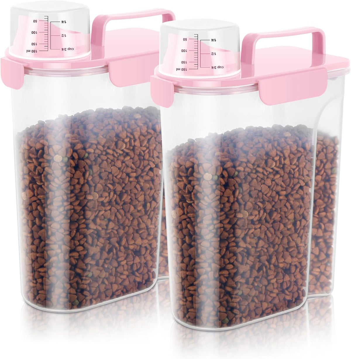 5-7Lbs Dog Cat Food Storage Container with Upgraded Large Nozzle BPA-free, 4 Snap Seals Plastic Pet