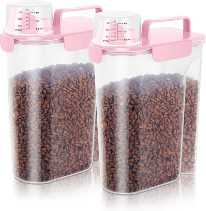 5-7Lbs Dog Cat Food Storage Container with Upgraded Large Nozzle BPA-free, 4 Snap Seals Plastic Pet