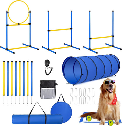 Dog Agility Course Backyard Set，Dog Agility Equipment, Dog Obstacle Course Backyard With 2-Set