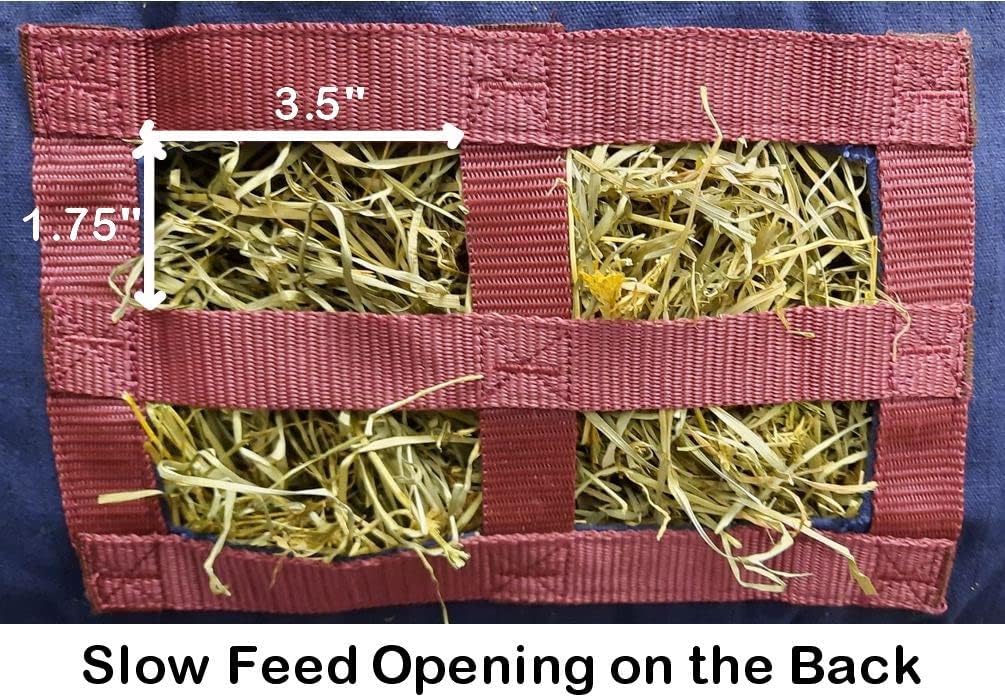Derby Originals Large 24 OZ Canvas Horse Hay Bag 2 Sided Combo Design X Wide Gusset and 6 Month