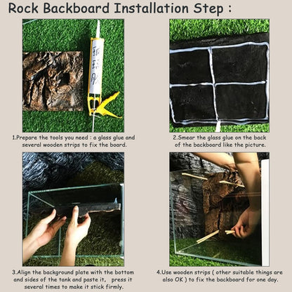 Tfwadmx Rock Terrarium Background 3D Reptile Tank Background Board Amphibian Stereo Backdrop Wall